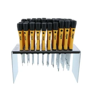 Wiha 50 Piece ESD Safe Picofinish Precision Screwdriver Set in Steel Rack 92093