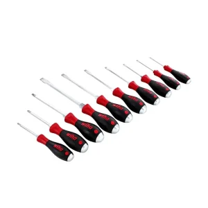 Wiha 10 Piece SoftFinish X Heavy Duty Slotted and Phillips Screwdriver Set 53099