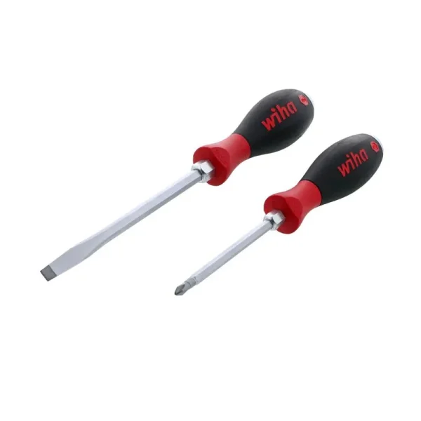 Wiha 2 Piece SoftFinish X Heavy Duty Slotted and Phillips Screwdriver Set 53082