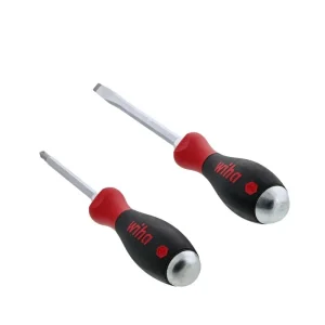 Wiha 2 Piece SoftFinish X Heavy Duty Slotted and Phillips Screwdriver Set 53082