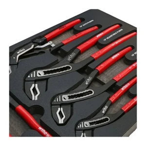 Wiha 5 Piece Classic Grip V-Jaw Tongue and Groove Pliers Tray Set 34691