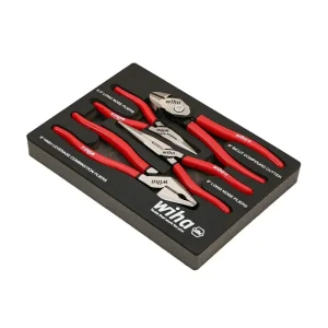 Wiha 4 Piece Classic Grip Pliers and Cutters Tray Set 34681