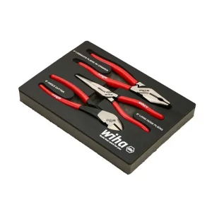 Wiha 3 Piece Classic Grip Pliers and Cutters Tray Set 34680