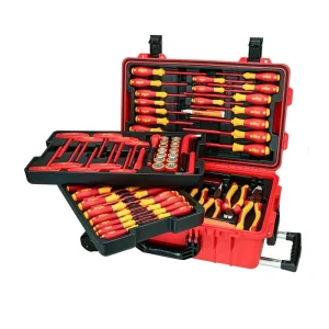 Wiha 80 Piece Master Electrician’s Insulated Tools Set In Rolling Hard Case 32800