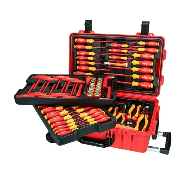 Wiha 80 Piece Master Electrician’s Insulated Tools Set In Rolling Hard Case 32800