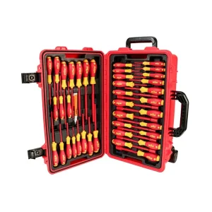 Wiha 80 Piece Master Electrician’s Insulated Tools Set In Rolling Hard Case 32800