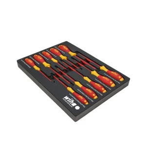 Wiha 10 Piece Insulated SoftFinish Cushion Grip Screwdriver Tray Set 32080
