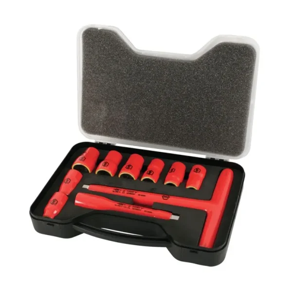 Wiha 10 Piece Insulated T-Handle Socket Set 3/8in. Drive – SAE 31496