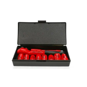 Wiha 10 Piece Insulated Socket and Ratchet Set 3/8in. Drive – SAE 31493