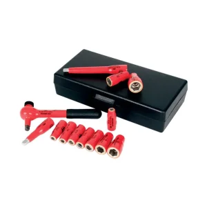 Wiha 13 Piece Insulated Socket Set 1/4in. Drive – Metric 31391