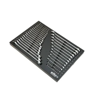 Wiha 31 Piece Combination Wrench Tray Set – SAE and Metric 30492