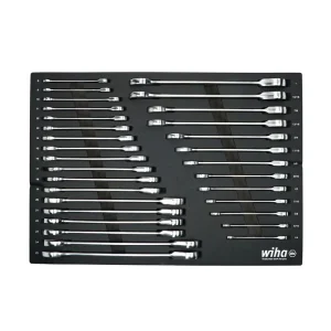 Wiha 31 Piece Ratcheting Wrench Tray Set – SAE and Metric 30392
