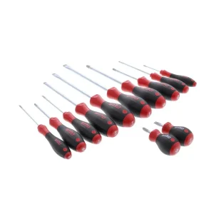 Wiha 12 Piece SoftFinish Slotted and Phillips Screwdriver Set 30297