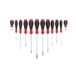 Wiha 12 Piece SoftFinish Slotted and Phillips Screwdriver Set 30297