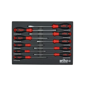 Wiha 10 Piece SoftFinish Cushion Grip Screwdriver Tray Set 30280