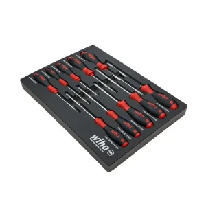 Wiha 10 Piece SoftFinish Cushion Grip Screwdriver Tray Set 30280