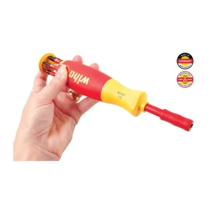 Wiha 7 Piece Insulated SlimLine Ultra-Driver Blade Set Slotted, Phillips, Square 28394