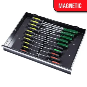 Ernst 20 Tool Screwdriver Rail Set w/Mag Tape – Black 6011M