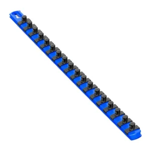 Ernst 18in Socket Organizer with 18 Twist Lock Clips – Blue – 3/8in 8404