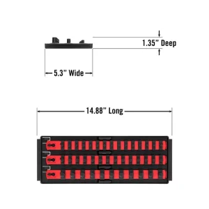 Ernst 3 Rail Twist Lock Socket Boss 13in, Red – 1/4in, 3/8in & 1/2in 8490