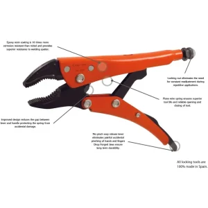 Grip-on 7in. Locking Pliers, 1-7/8in. Jaw Opening, Straight Jaws 112-07