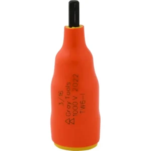 Gray Tools 3/16in. X 3/8in. Drive Standard Length Hex Head 1000V Insulated Socket TW6-I