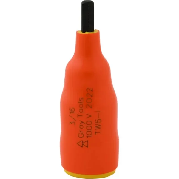 Gray Tools 3/16in. X 3/8in. Drive Standard Length Hex Head 1000V Insulated Socket TW6-I