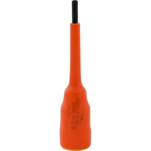 Gray Tools 5/32in. X 3/8in. Drive Extra Long Hex Head 1000V Insulated Socket TW5L-I