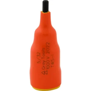 Gray Tools 5/32in. X 3/8in. Drive Standard Length Hex Head 1000V Insulated Socket TW5-I