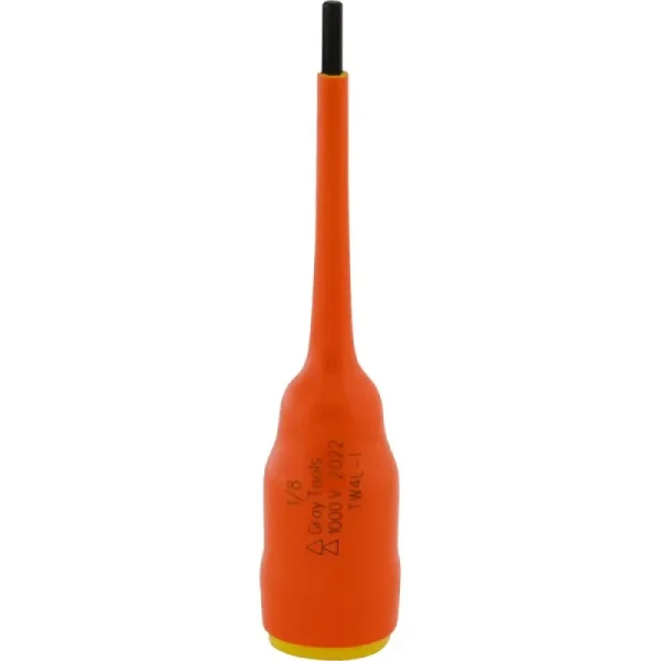 Gray Tools 1/8in. X 3/8in. Drive Extra Long Hex Head 1000V Insulated Socket TW4L-I