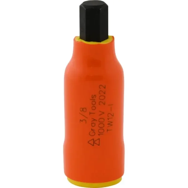 Gray Tools 3/8in. X 3/8in. Drive Standard Length Hex Head 1000V Insulated Socket TW12-I