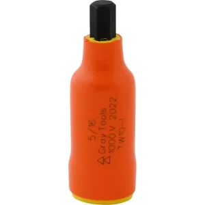 Gray Tools 5/16in. X 3/8in. Drive Standard Length Hex Head 1000V Insulated Socket TW10-I