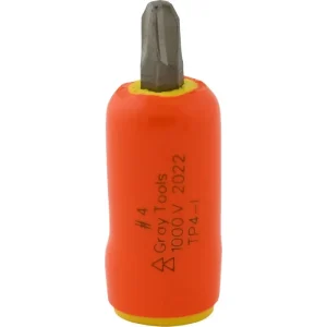 Gray Tools No. 4 X 3/8in. Drive Standard Length Phillips Head 1000V Insulated Socket TP4-I
