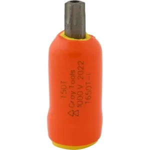 Gray Tools T50T X 3/8in. Drive Standard Length Torx Head Tamper Resistant 1000V Insulated Socket T65