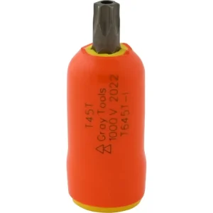 Gray Tools T45T X 3/8in. Drive Standard Length Torx Head Tamper Resistant 1000V Insulated Socket T64