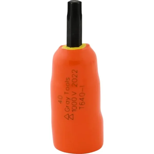 Gray Tools T40 X 3/8in. Drive Standard Length Torx Head 1000V Insulated Socket T640-I