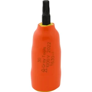 Gray Tools T30 X 3/8in. Drive Standard Length Torx Head 1000V Insulated Socket T630-I