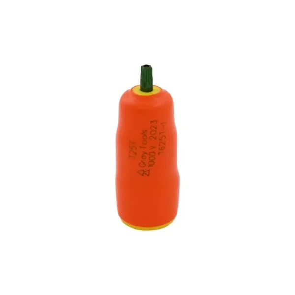 Gray Tools T25T X 3/8in. Drive Standard Length Torx Head Tamper Resistant 1000V Insulated Socket T62
