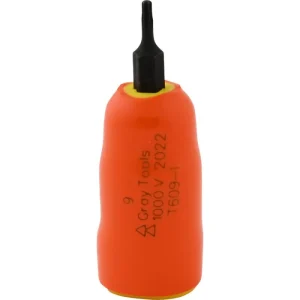 Gray Tools T9 X 3/8in. Drive Standard Length Torx Head 1000V Insulated Socket T609-I