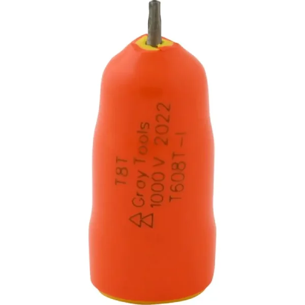 Gray Tools T8T X 3/8in. Drive Standard Length Torx Head Tamper Resistant 1000V Insulated Socket T608