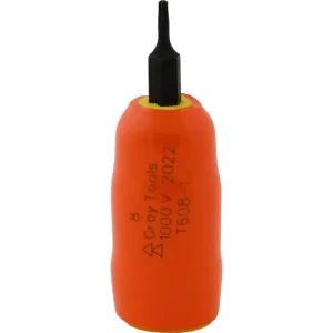 Gray Tools T8 X 3/8in. Drive Standard Length Torx Head 1000V Insulated Socket T608-I