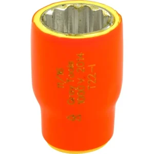 Gray Tools 11/16in. X 3/8in. Drive 12 Point Standard Length Socket 1000V Insulated T22-I