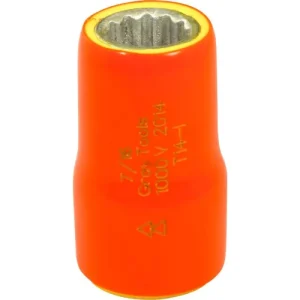 Gray Tools 7/16in. X 3/8in. Drive 12 Point Standard Length Socket 1000V Insulated T14-I