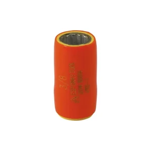 Gray Tools 3/8in. X 3/8in. Drive 12 Point Standard Length Socket 1000V Insulated T12-I