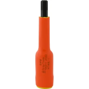 Gray Tools 8mm X 3/8in. Drive Extra Long Hex Head 1000V Insulated Socket MTW8L-I