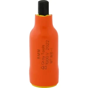 Gray Tools 8mm X 3/8in. Drive Standard Length Hex Head 1000V Insulated Socket MTW8-I