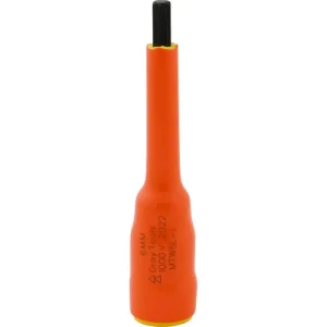 Gray Tools 6mm X 3/8in. Drive Extra Long Hex Head 1000V Insulated Socket MTW6L-I