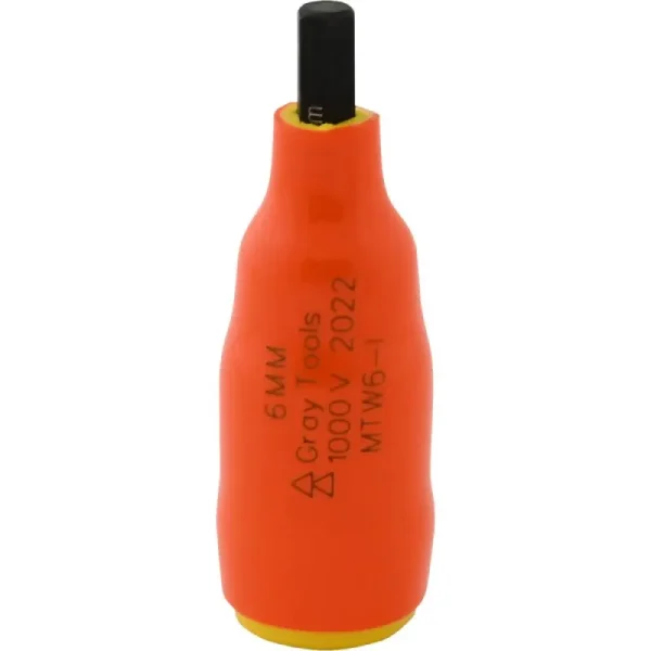 Gray Tools 6mm X 3/8in. Drive Standard Length Hex Head 1000V Insulated Socket MTW6-I