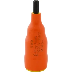 Gray Tools 5mm X 3/8in. Drive Standard Length Hex Head 1000V Insulated Socket MTW5-I