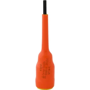 Gray Tools 4mm X 3/8in. Drive Extra Long Hex Head 1000V Insulated Socket MTW4L-I